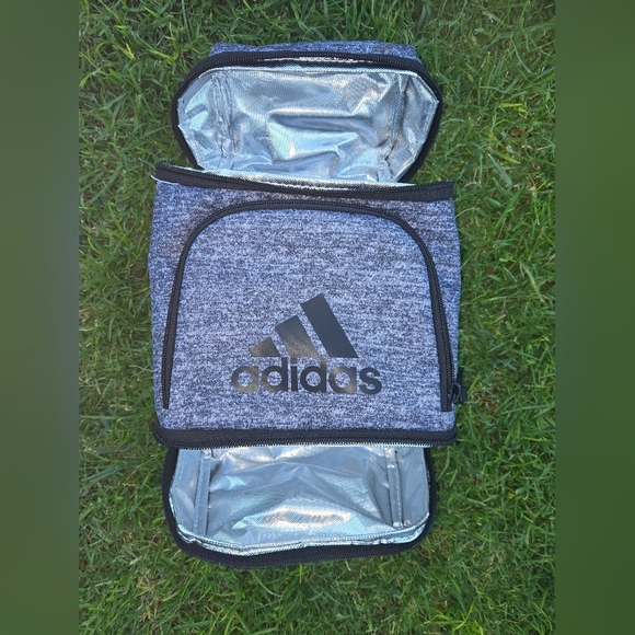 Adidas Portable Lunch Bag Insulated Cooler w/ Handle School Work Bag Gray Clean - Picture 6 of 6
